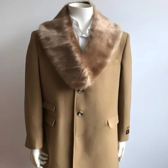 Long Jacket Ticket Pocket Designer men's Wool Peacoat Sale ~ Wool men's Car Coat - Picture 1 of 2
